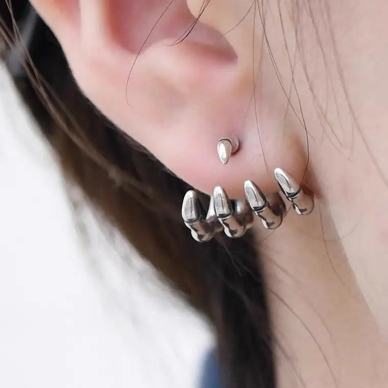 'Sharp Claws' Dark Skeleton Hands Earrings AlielNosirrah