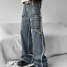Load image into Gallery viewer, &#39;Shield&#39; loose straight-leg cargo jeans AlielNosirrah
