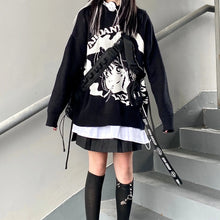 Load image into Gallery viewer, &#39;Shojo&#39; Kawaii Goth Manga Girl Sweaters AlielNosirrah
