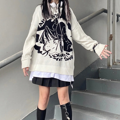'Shojo' Kawaii Goth Manga Girl Sweaters AlielNosirrah