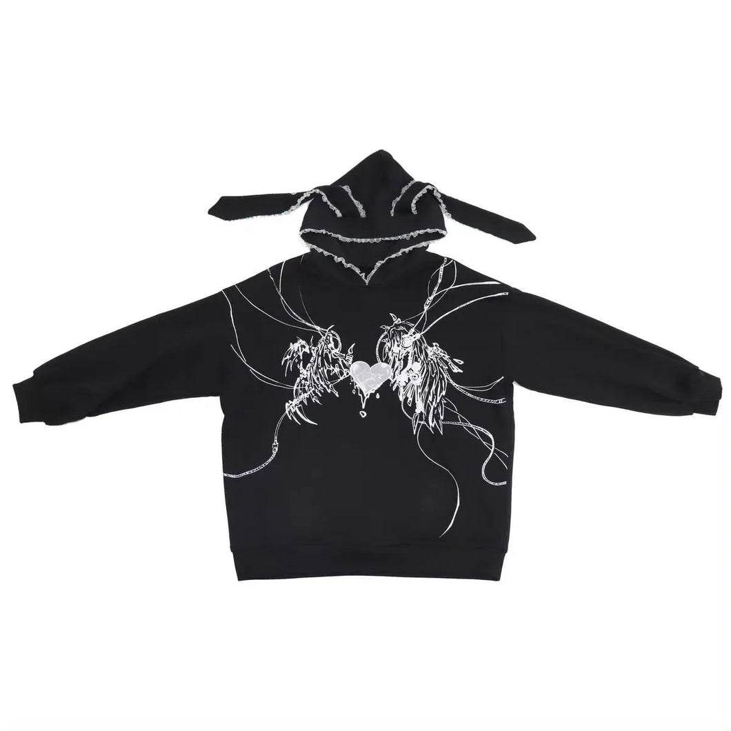 'Sick Doll' Harajuku Rabbit Ears Hoodie Top AlielNosirrah