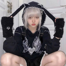 Load image into Gallery viewer, &#39;Sick Doll&#39; Harajuku Rabbit Ears Hoodie Top AlielNosirrah
