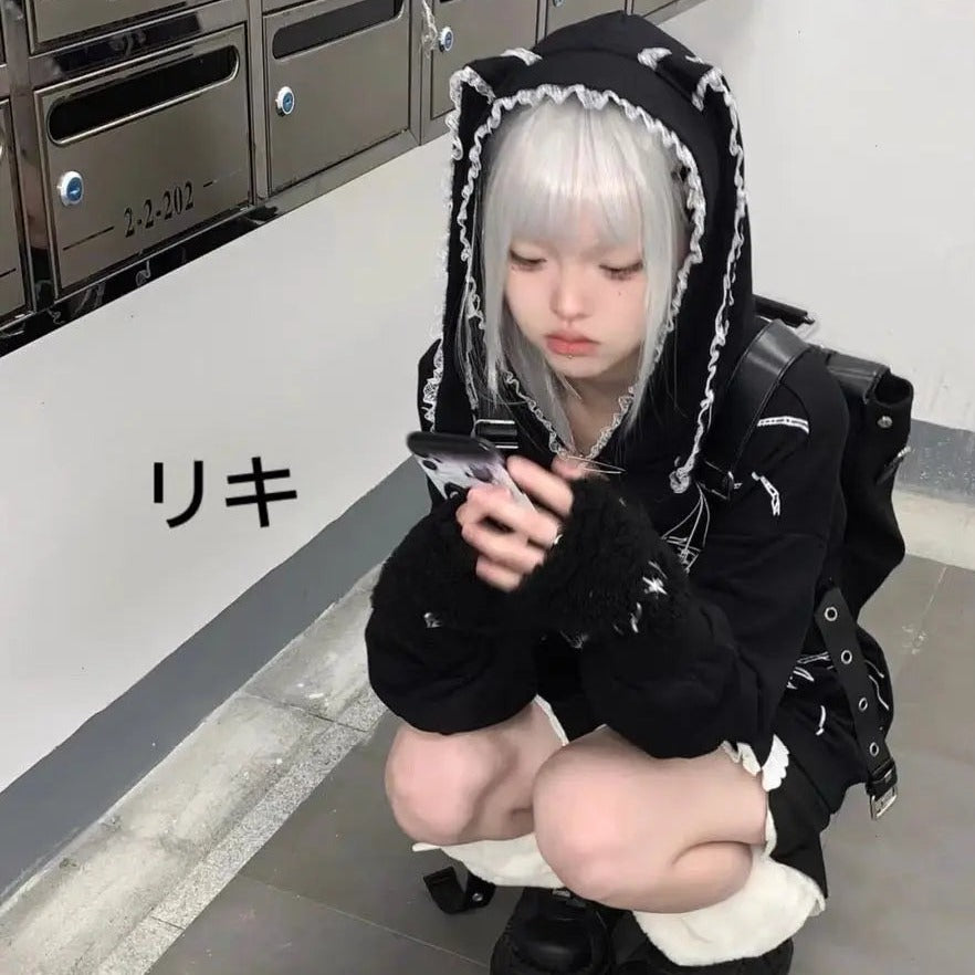 'Sick Doll' Harajuku Rabbit Ears Hoodie Top AlielNosirrah