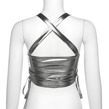 Load image into Gallery viewer, &#39;Silver River&#39; Future Metallic Buckle Tank Top AlielNosirrah
