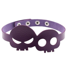 Load image into Gallery viewer, &#39;Skull Babe&#39; Pastel Kawaii Goth Pu Leather Choker AlielNosirrah
