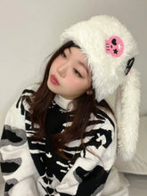 Load image into Gallery viewer, &#39;Skull Candy&#39; Kawaii Goth White Rabbit Hat AlielNosirrah
