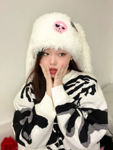 Load image into Gallery viewer, &#39;Skull Candy&#39; Kawaii Goth White Rabbit Hat AlielNosirrah

