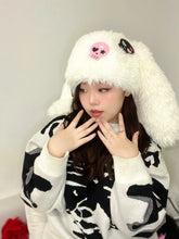 Load image into Gallery viewer, &#39;Skull Candy&#39; Kawaii Goth White Rabbit Hat AlielNosirrah
