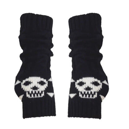 'Skull Party'  Knitted Dark Alt Gloves AlielNosirrah