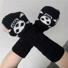 Load image into Gallery viewer, &#39;Skull Party&#39;  Knitted Dark Alt Gloves AlielNosirrah
