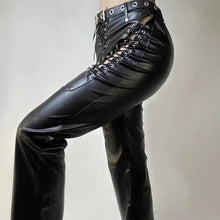 Load image into Gallery viewer, Snake Dance&#39; Lace Up Pu Leather Pants AlielNosirrah
