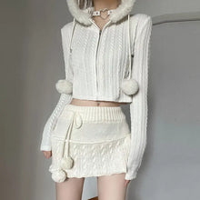 Load image into Gallery viewer, &#39;Snow Flakes&#39; Kawaii  Fluff Ball Skirt AlielNosirrah
