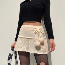 Load image into Gallery viewer, &#39;Snow Flakes&#39; Kawaii  Fluff Ball Skirt AlielNosirrah
