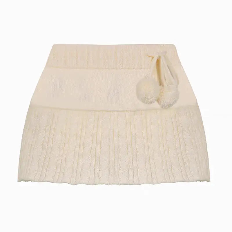 'Snow Flakes' Kawaii  Fluff Ball Skirt AlielNosirrah