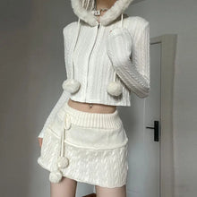 Load image into Gallery viewer, &#39;Snow Flakes&#39; Kawaii  Fluff Ball Skirt AlielNosirrah
