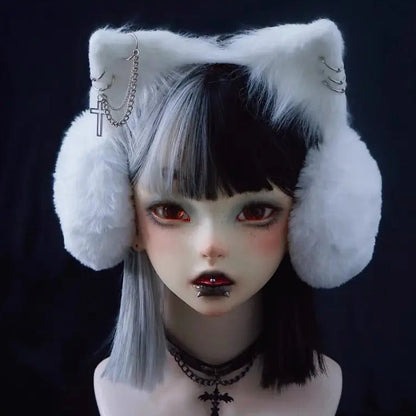 'Snowman' Cat Ears Decorated Earmuffs AlielNosirrah