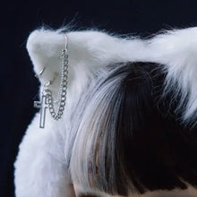 Load image into Gallery viewer, &#39;Snowman&#39; Cat Ears Decorated Earmuffs AlielNosirrah
