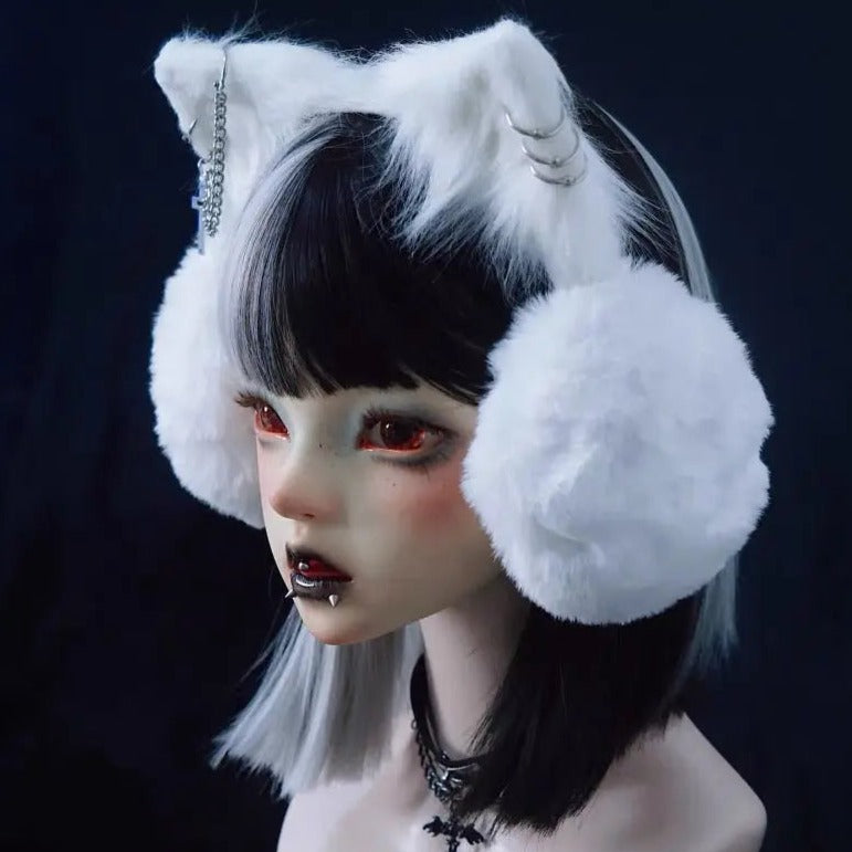 'Snowman' Cat Ears Decorated Earmuffs AlielNosirrah