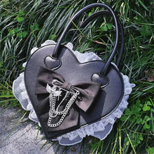 Load image into Gallery viewer, &#39;Souffle&#39; Kawaii Heart Shape Bowtie Hand Bag AlielNosirrah
