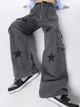 Load image into Gallery viewer, &#39;Space &amp; Me&#39; Future Grey Star Wide-leg Pants AlielNosirrah
