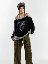 Load image into Gallery viewer, &#39;Star Collector&#39;  Punk Buckle Strap Off-Shoulder Top AlielNosirrah
