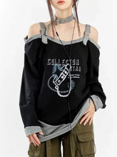 Load image into Gallery viewer, &#39;Star Collector&#39;  Punk Buckle Strap Off-Shoulder Top AlielNosirrah
