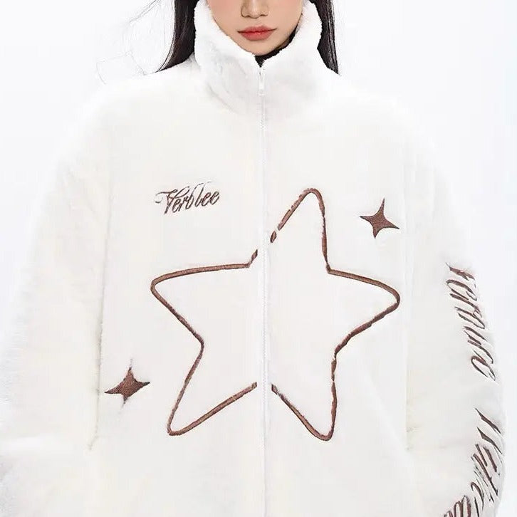 'Star Knows' Star Pattern Zip-Up Jacket AlielNosirrah