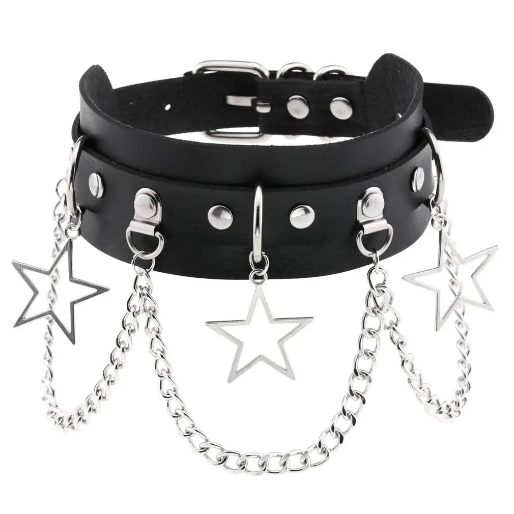 'Star Wish' Chains Punk Metal Choker AlielNosirrah