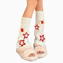 Load image into Gallery viewer, &#39;Stardew&#39; Kawaii Star Skull Leg Warmers AlielNosirrah
