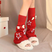 Load image into Gallery viewer, &#39;Stardew&#39; Kawaii Star Skull Leg Warmers AlielNosirrah

