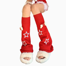 Load image into Gallery viewer, &#39;Stardew&#39; Kawaii Star Skull Leg Warmers AlielNosirrah
