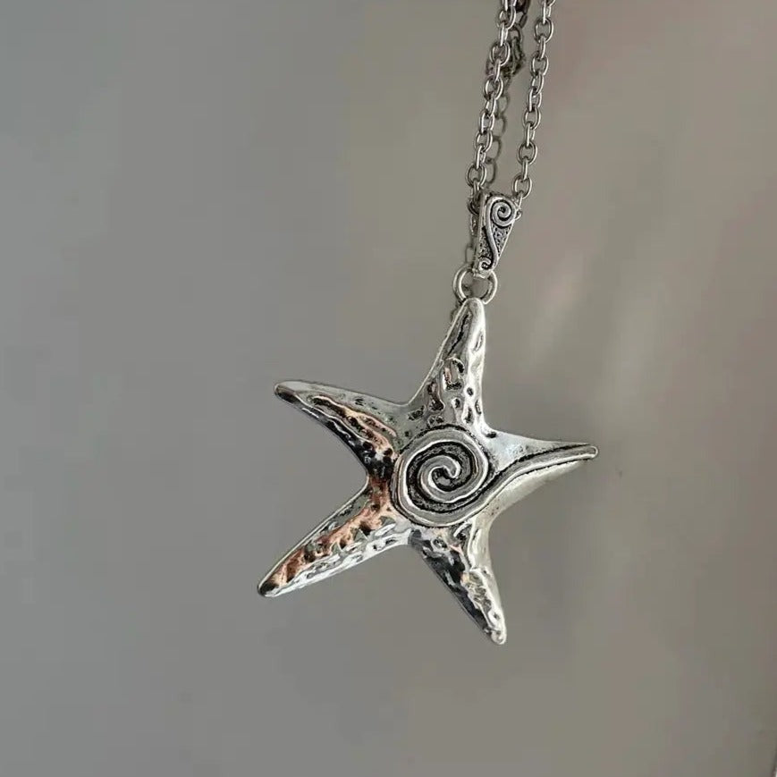 'Starfish' Metal Futuristic Sweater Necklace AlielNosirrah