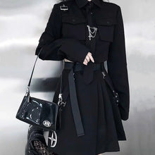 Load image into Gallery viewer, &#39;Starmoon&#39; Tie and Cross Autumn Gothic  Dress Set - AlielNosirrah
