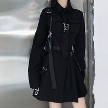 Load image into Gallery viewer, &#39;Starmoon&#39; Tie and Cross Autumn Gothic  Dress Set - AlielNosirrah

