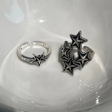 Load image into Gallery viewer, &#39;Starry&#39; Star Shape Grunge Set Rings AlielNosirrah
