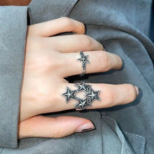 Load image into Gallery viewer, &#39;Starry&#39; Star Shape Grunge Set Rings AlielNosirrah
