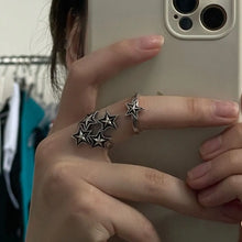 Load image into Gallery viewer, &#39;Starry&#39; Star Shape Grunge Set Rings AlielNosirrah
