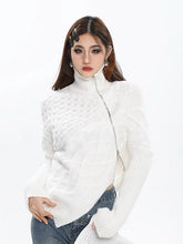 Load image into Gallery viewer, &#39;Stitches&#39; Zip-Up Turtleneck Sweater Top AlielNosirrah

