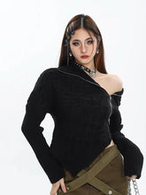 Load image into Gallery viewer, &#39;Stitches&#39; Zip-Up Turtleneck Sweater Top AlielNosirrah
