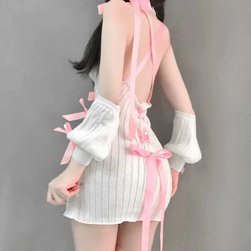 'Strawberry Angel' Kawaii Bow-tie Sweater Dress AlielNosirrah