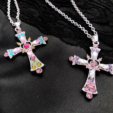 Load image into Gallery viewer, &#39;Sugarcoat&#39; E-girl Colorful Cross Necklace - AlielNosirrah
