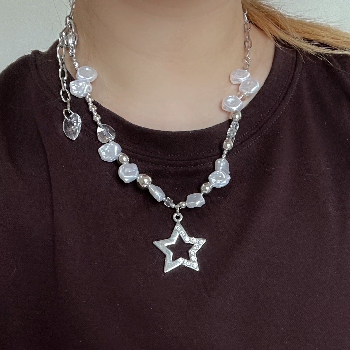 Summer Bummer' Y2k Star & Pear Beads Necklace AlielNosirrah