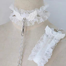 Load image into Gallery viewer, &#39;Tamed&#39; Goth Rivet Cross Leash &amp; Choker AlielNosirrah
