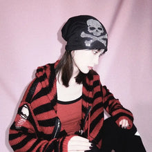 Load image into Gallery viewer, ‘Teen Spirit&#39; Grunge Skull Sequins Beanie Hat

