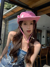 Load image into Gallery viewer, &#39;Texas Star Y2k Style Pink Star Cowboy Hat AlielNosirrah
