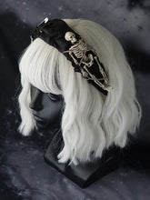 Load image into Gallery viewer, &#39;The Addams Family&#39; Goth Skull Decor Headband AlielNosirrah

