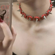 Load image into Gallery viewer, &#39;Thorns&#39; Rivet Punk Pu Choker AlielNosirrah
