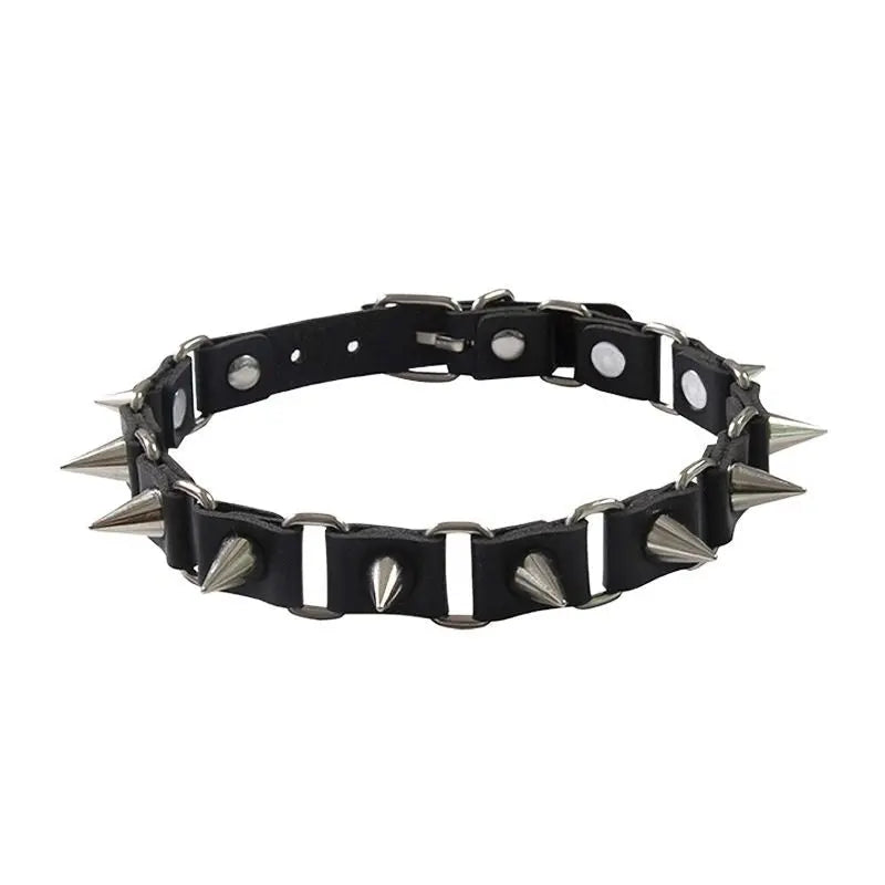'Thorns' Rivet Punk Pu Choker AlielNosirrah