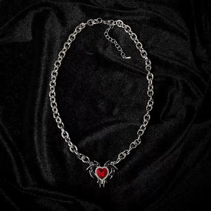 'Thorns & Love' Heart & Wings Shape Necklace AlielNosirrah