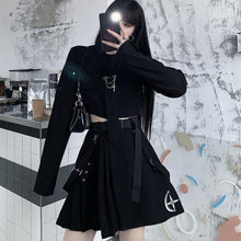 Load image into Gallery viewer, &#39;Starmoon&#39; Tie and Cross Autumn Gothic  Dress Set - AlielNosirrah
